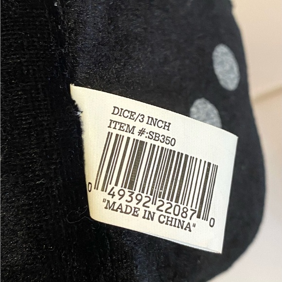 Fuzzy Dice Black with White Dots, 3” - Picture 5 of 6